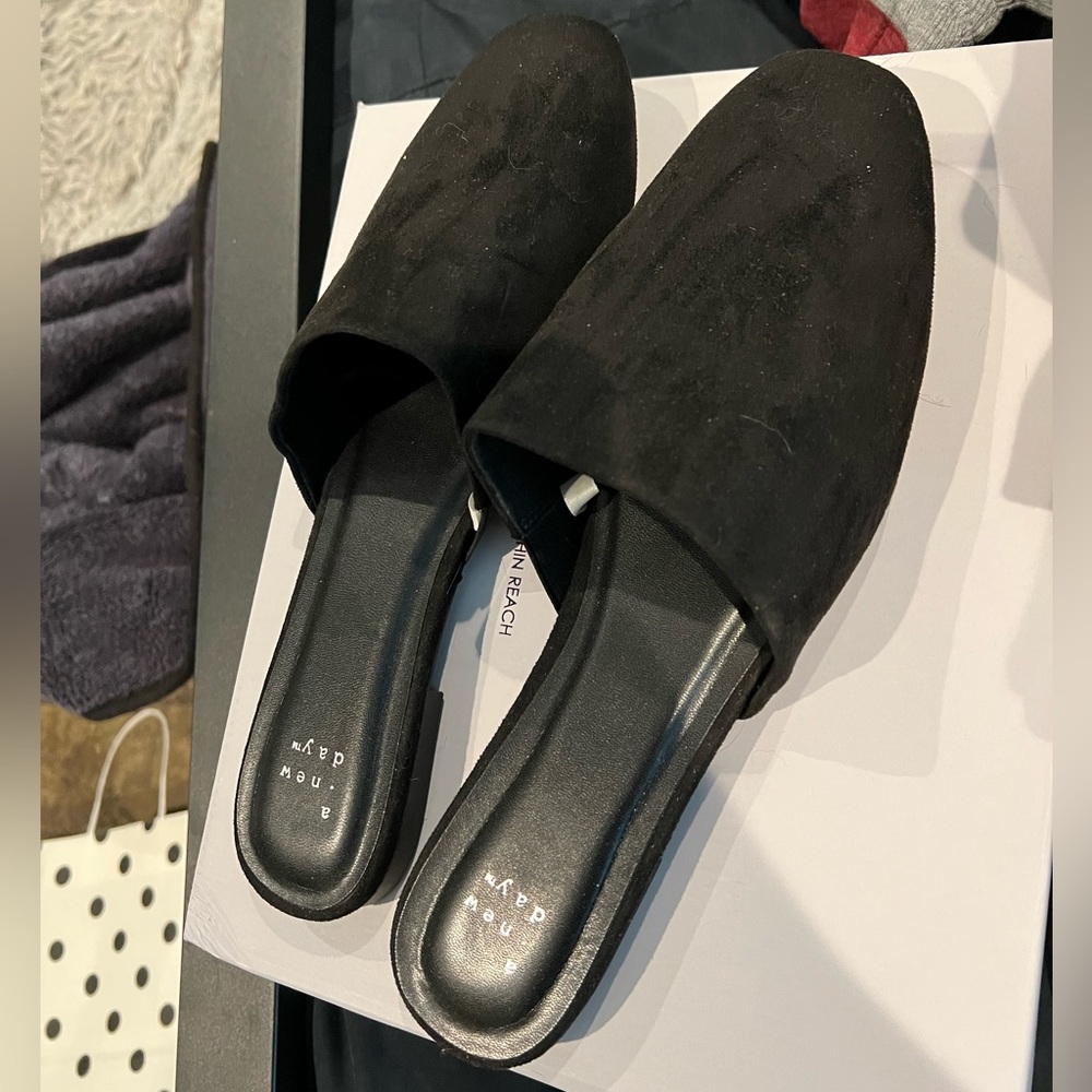 Target brand black open back flats size 11